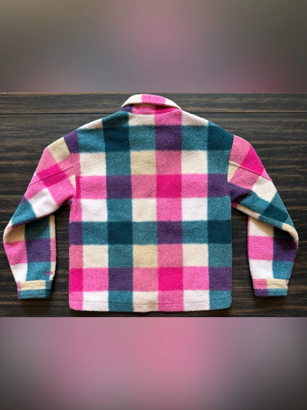 DSG Colorblock Plaid Shacket in Pink, Teal, Green, Cream, Purple, Girls M